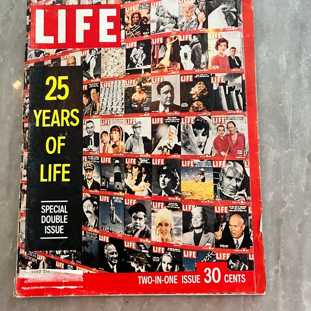 Vintage LIFE Magazine 25th Anniversary Issue